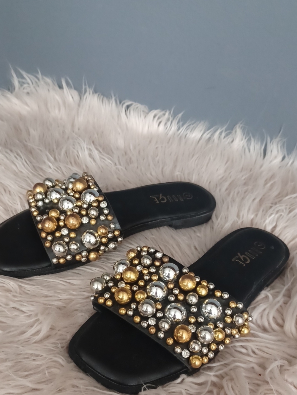 Rouge Helium Beaded Sandals